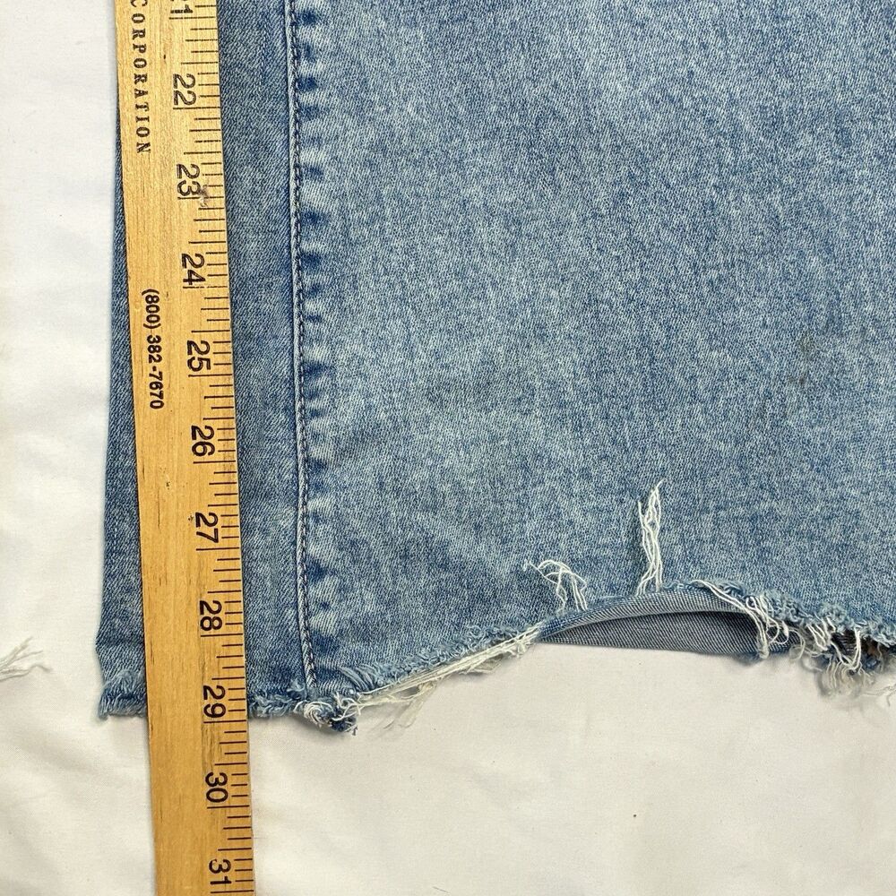American Eagle Blue Jeans Super High Rise Flare Stretch Sz 2 Short Hippie Grunge - Picture 10 of 12